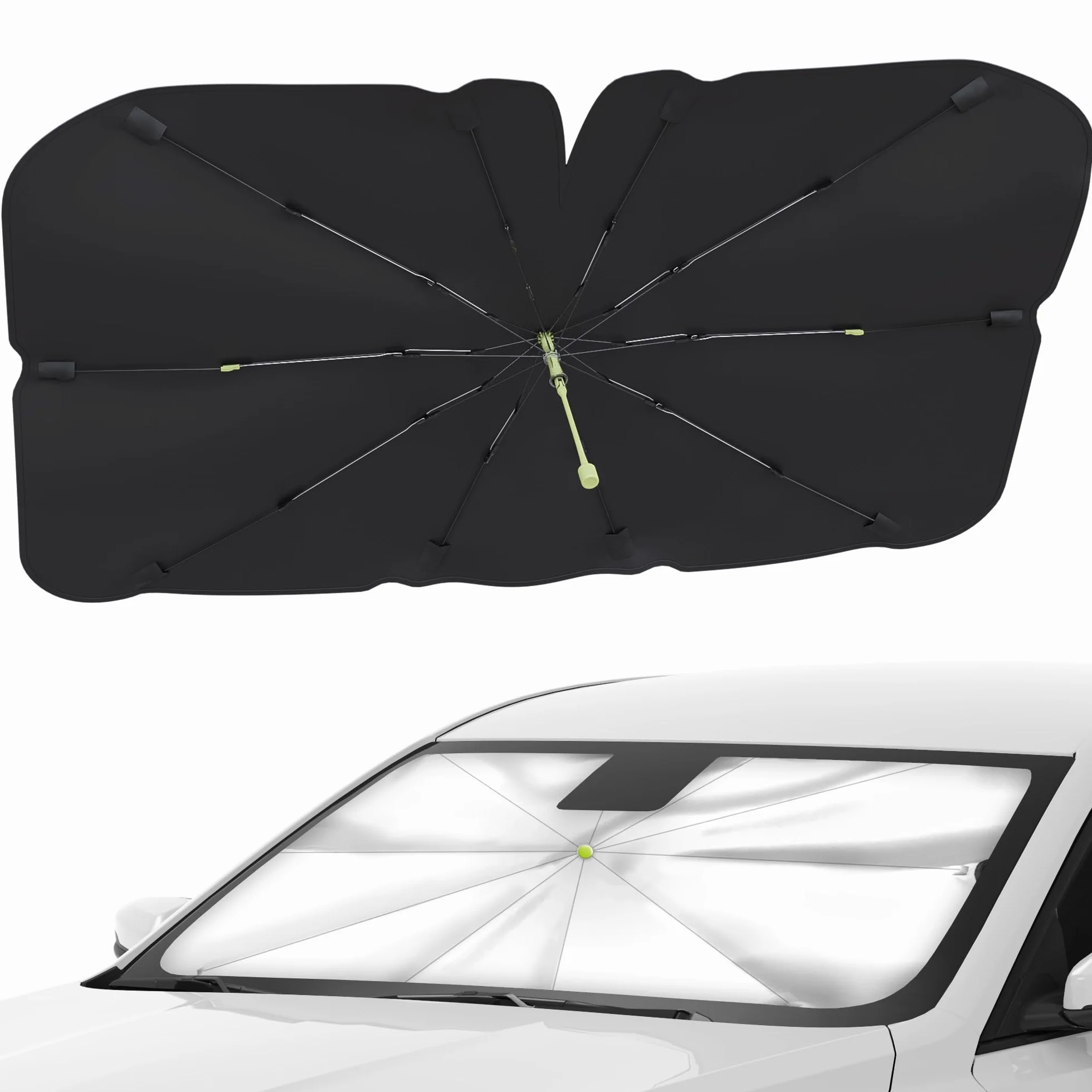 osłona przeciwsłoneczna do samochodu, składany parasol przeciwsłoneczny do samochodu 140x75 cm, obracany przedni, ochrona przed promieniowaniem UV, do większości samochodów, SUV-ó