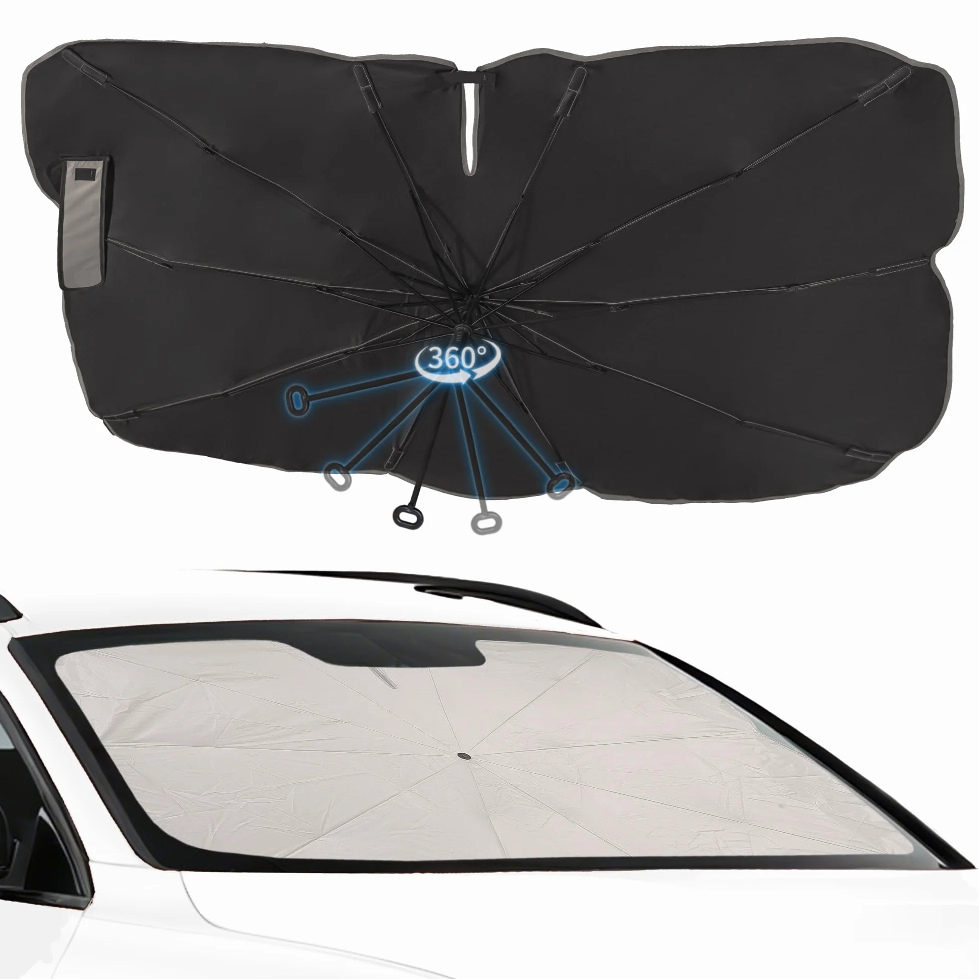 Parasol przeciwsłoneczny do samochodu, osłona przeciwsłoneczna do samochodu ochrona przed promieniowaniem UV, osłona przeciwsłoneczna samochodu wewnętrzna szyba, parasol samochodowy składana