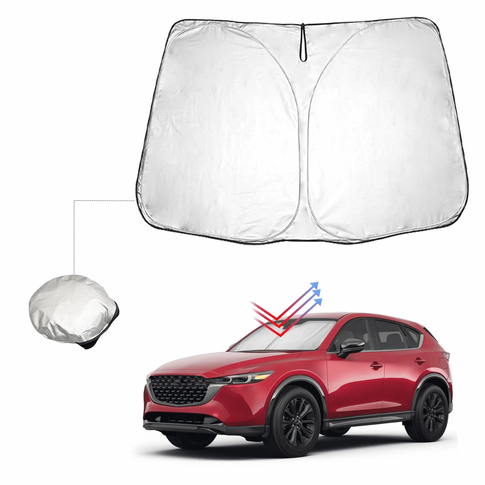 BIBIBO M*azda CX-5 Osłona przedniej szyby samochodowej, kompatybilna z M*azda CX-5 CX5 / KF 2. 2017-2024, ochrona przed słońcem