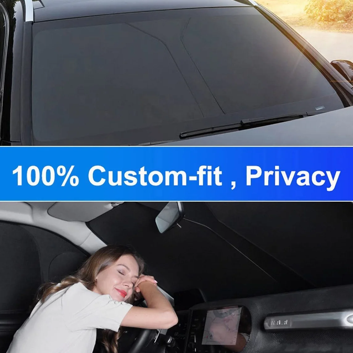 Samochodowa osłona przeciwsłoneczna do Ford Edge 2015 2016 2017-2023, osłona przedniej szyby osłona przeciwsłoneczna, oddychająca ochrona przed promieniowaniem UV, akcesoria samochodowe