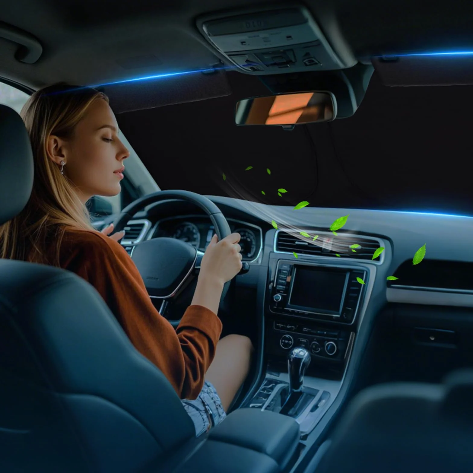 XCBYT Osłona przeciwsłoneczna na przednią szybę samochodu Skoda Superb 2016-2024, pogrubiona osłona przeciwsłoneczna, składana osłona przedniej szyby, ochrona przed promieniowaniem UV