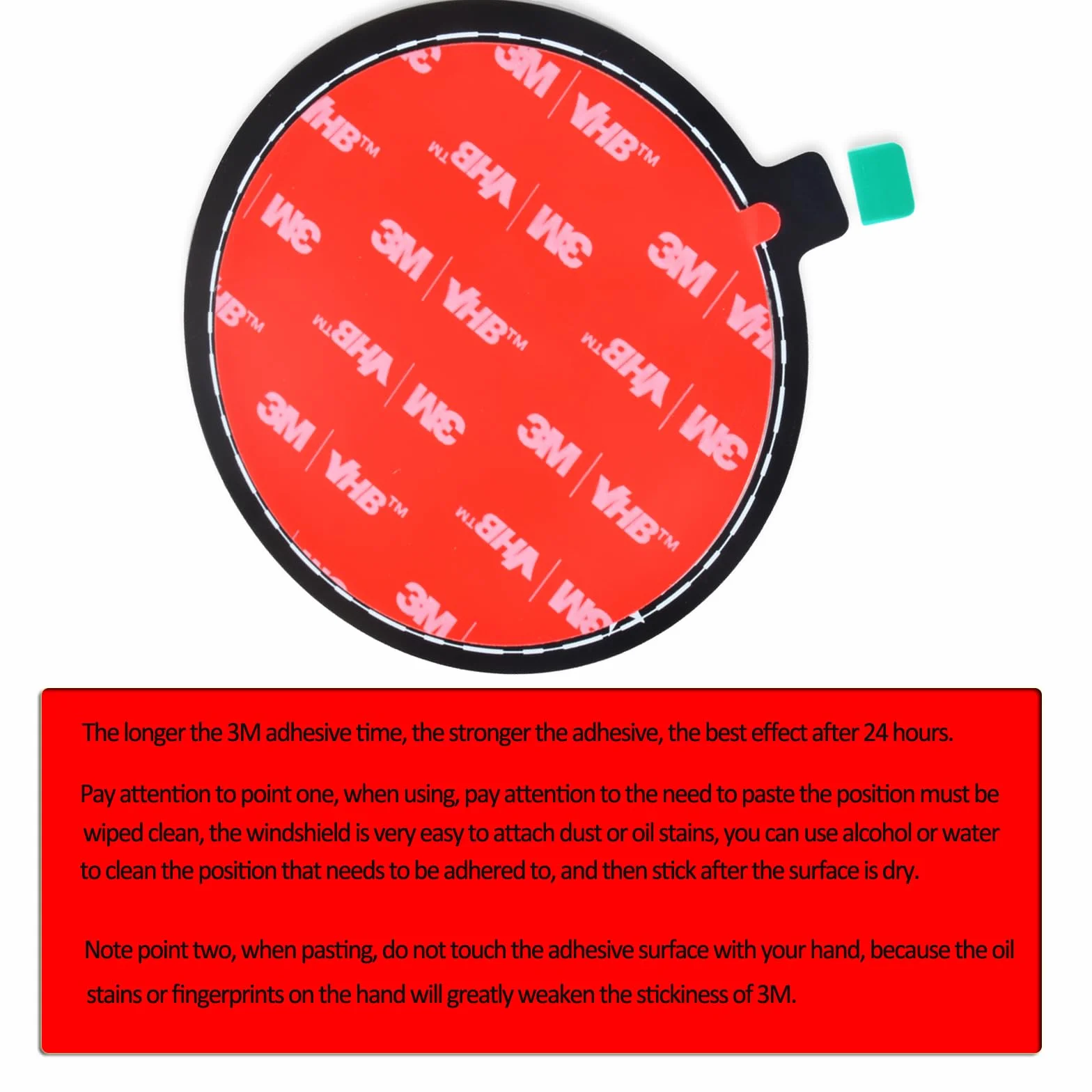HYS Uchwyt na deskę rozdzielczą/przednią szybę do uchwytu na przyssawkę, 80 mm/3,15 cala samoprzylepna podkładka do deski rozdzielczej samochodu, nawigacji satelitarnej, radia przedniego, telefonu