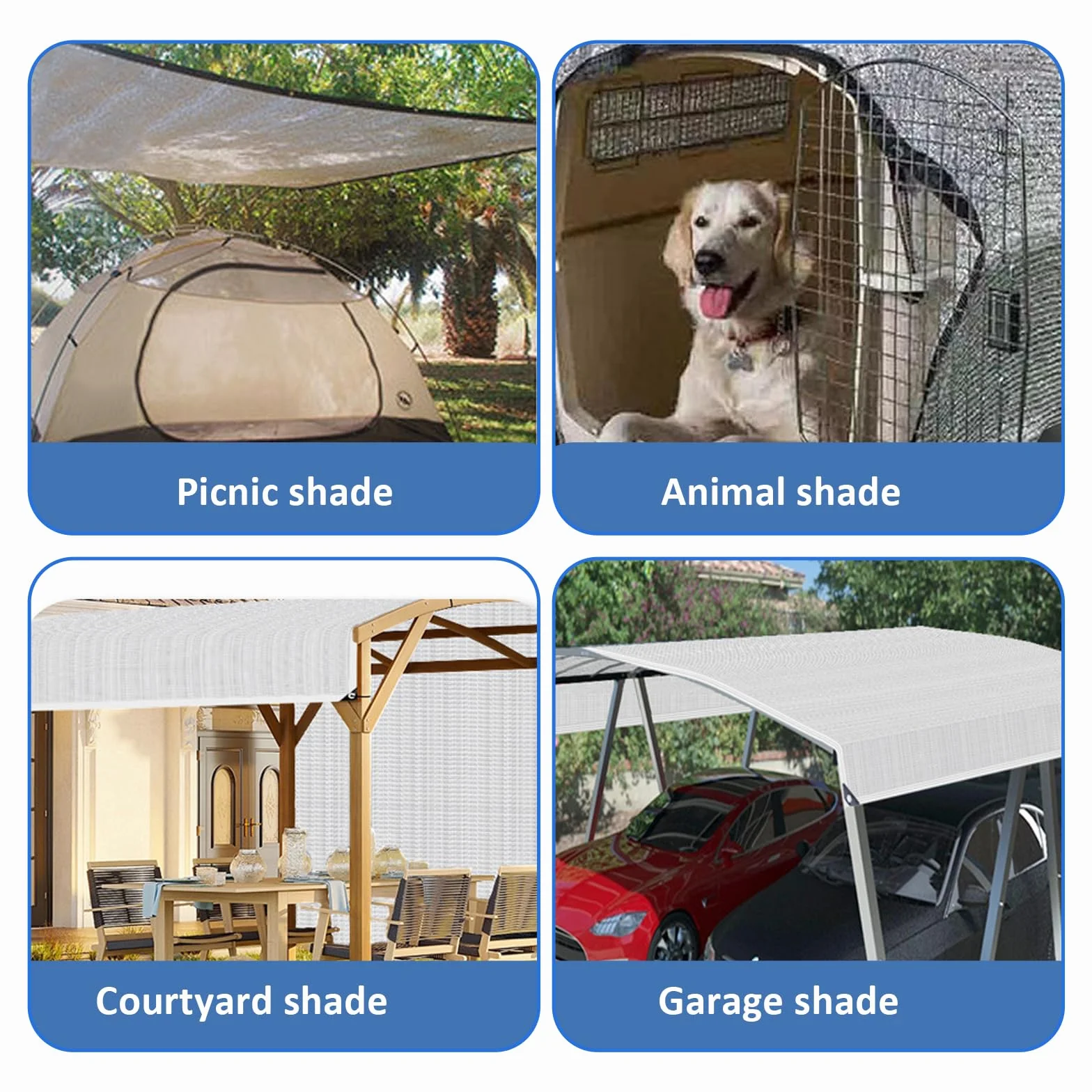 MaxAwe Osłona samochodowa, 75% aluminiowa, ochrona przed promieniowaniem UV, ochrona przed wysoką temperaturą, 4 x 6 m, do Green House, osłona przeciwsłoneczna z 4 x elastyczną linką, do samochodów