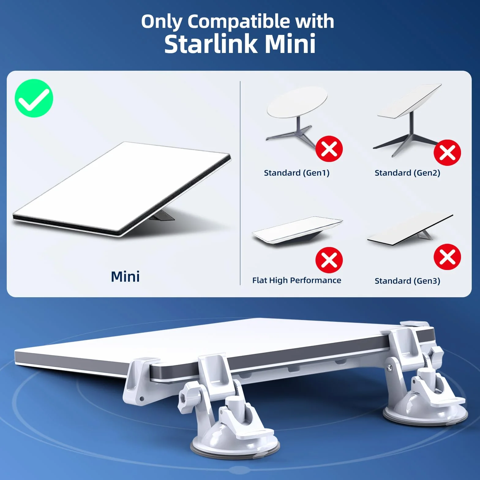 Starlink Mini uchwyt do deski rozdzielczej i przedniej szyby, bezpieczny zestaw montażowy dla większości pojazdów