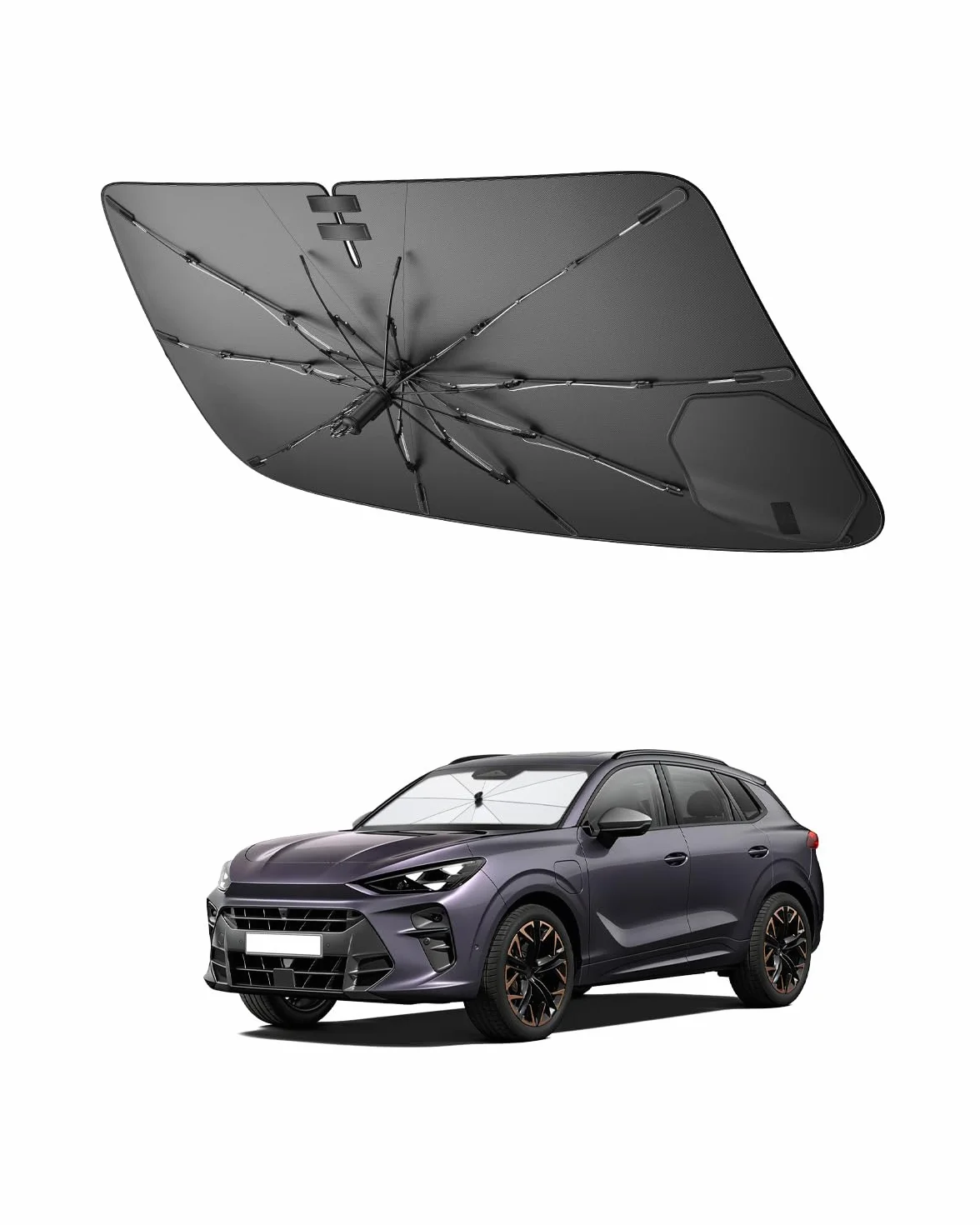 SHAOHAO Cupra Terramar 2024/2025/2026, ochrona przed słońcem do samochodu, osłona przeciwsłoneczna, łatwe przechowywanie, uchwyt sznurka, ochrona przed promieniowaniem UV, akcesoria