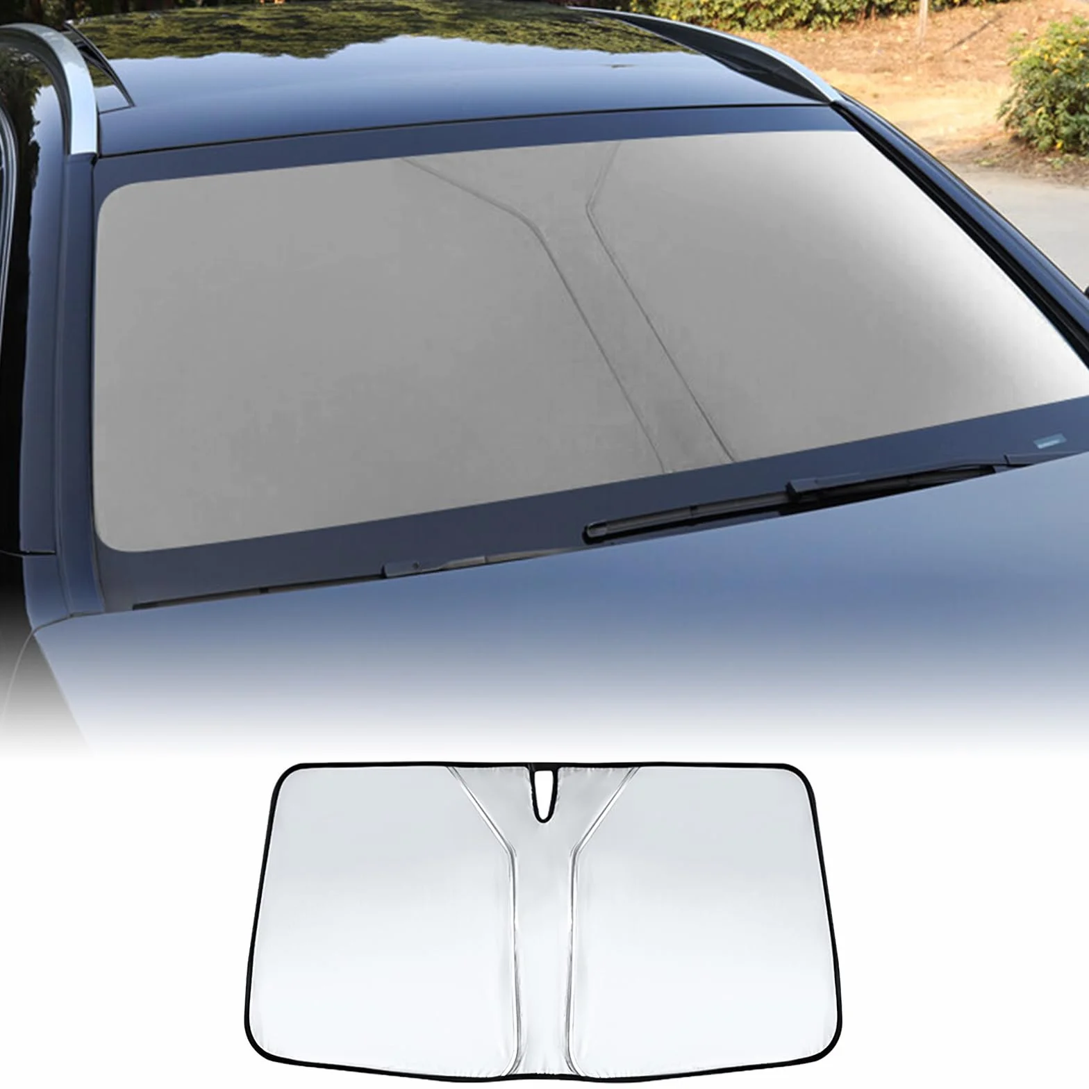 Do BMW X1/ix1 U11 2022, 2023, 2024, 2025, ochrona przed słońcem, zamiennik przedniej szyby samochodowej, ochrona przed słońcem do wnętrz, składany parasol przeciwsłoneczny (kolor srebrny)
