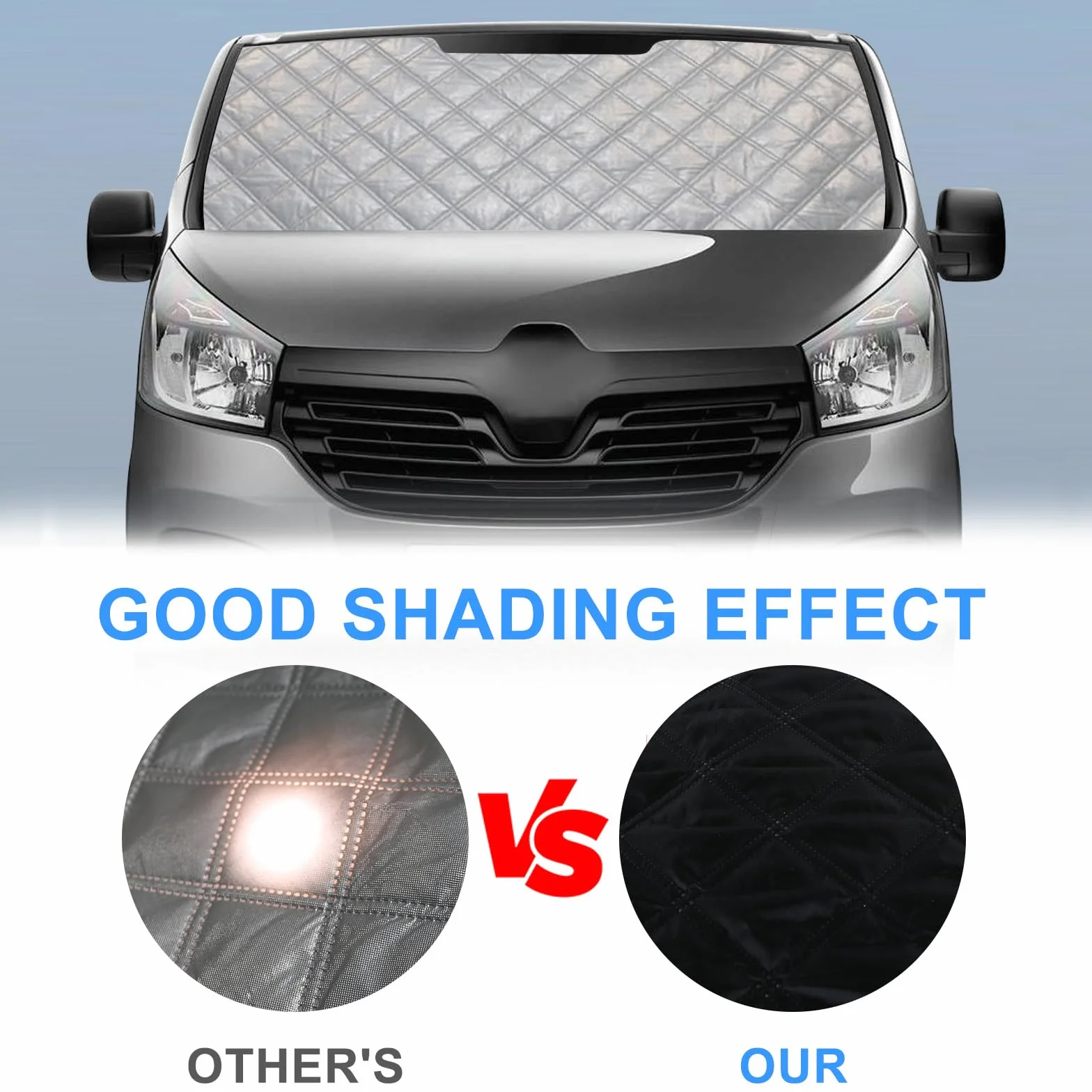 8 SZT. Termomaty technologiczne zamiennik dla Renault Trafic SWB 2001-2014, zamiennik dla Opel Vivaro SWB 2001-2014, aluminiowa składana osłona przeciwsłoneczna, osłona przeciwsłoneczna na przednią