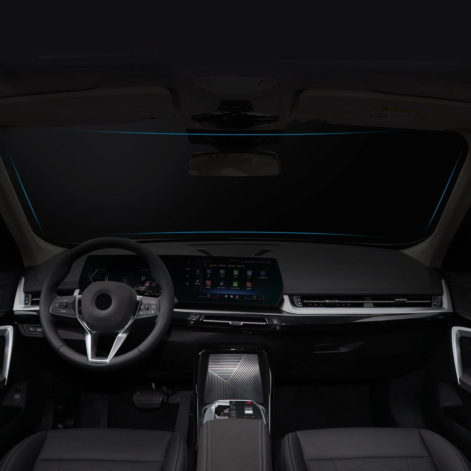 Do BMW X1/ix1 U11 2022, 2023, 2024, 2025, ochrona przed słońcem, zamiennik przedniej szyby samochodowej, ochrona przed słońcem do wnętrz, składany parasol przeciwsłoneczny (kolor srebrny)