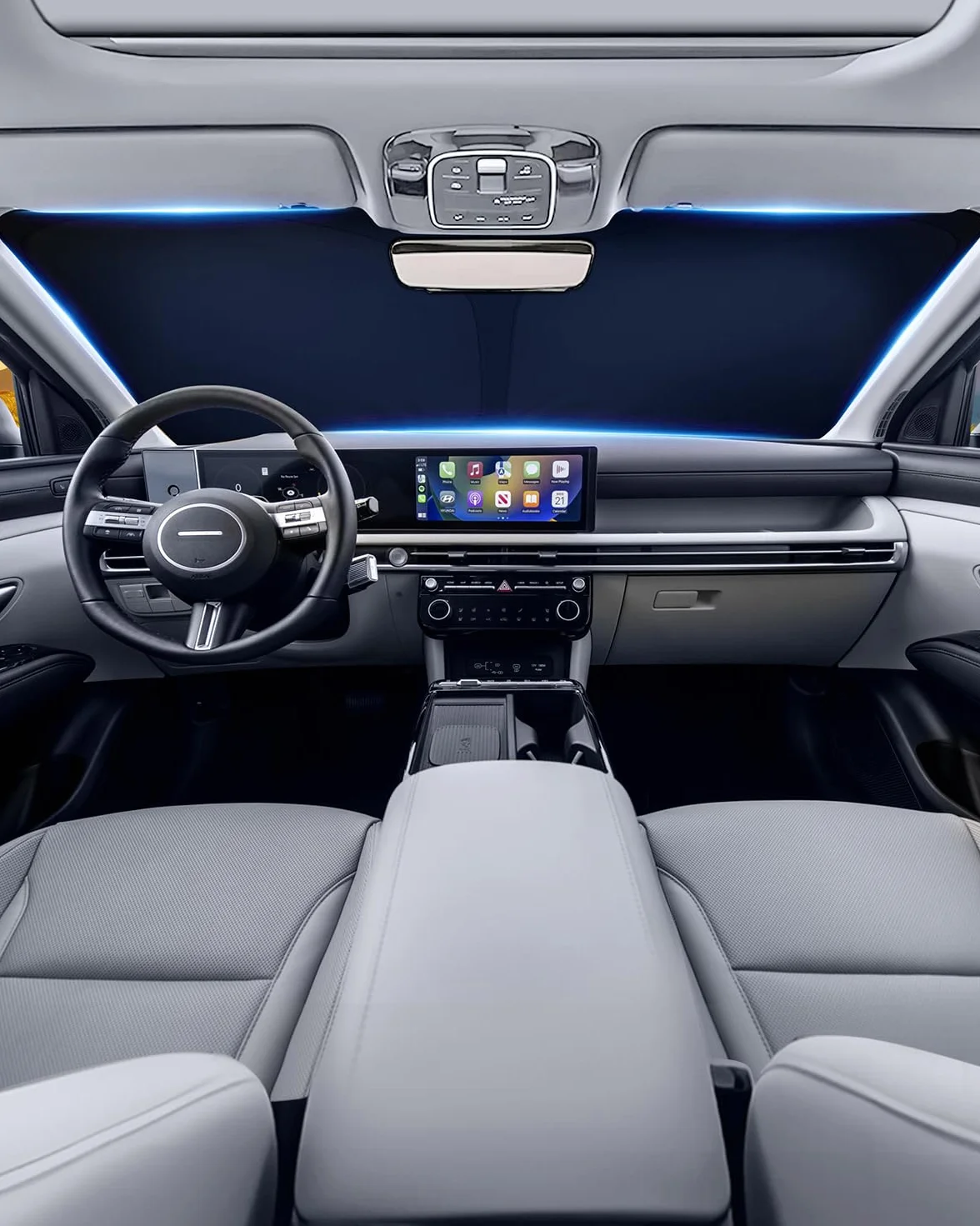 Składana Osłona Przeciwsłoneczna do Hyundai Tucson NX4 / TL, Osłona Przeciwsłoneczna na Przednią Szybę do Kia Sportage NQ5 / QL, Ochrona Przed Promieniowaniem UV Akcesoria