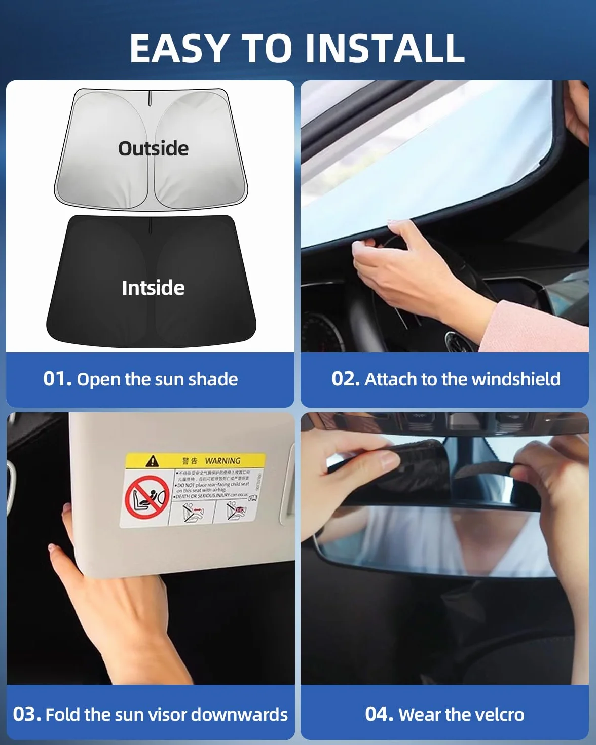 Składana Osłona Przeciwsłoneczna do Hyundai Tucson NX4 / TL, Osłona Przeciwsłoneczna na Przednią Szybę do Kia Sportage NQ5 / QL, Ochrona Przed Promieniowaniem UV Akcesoria