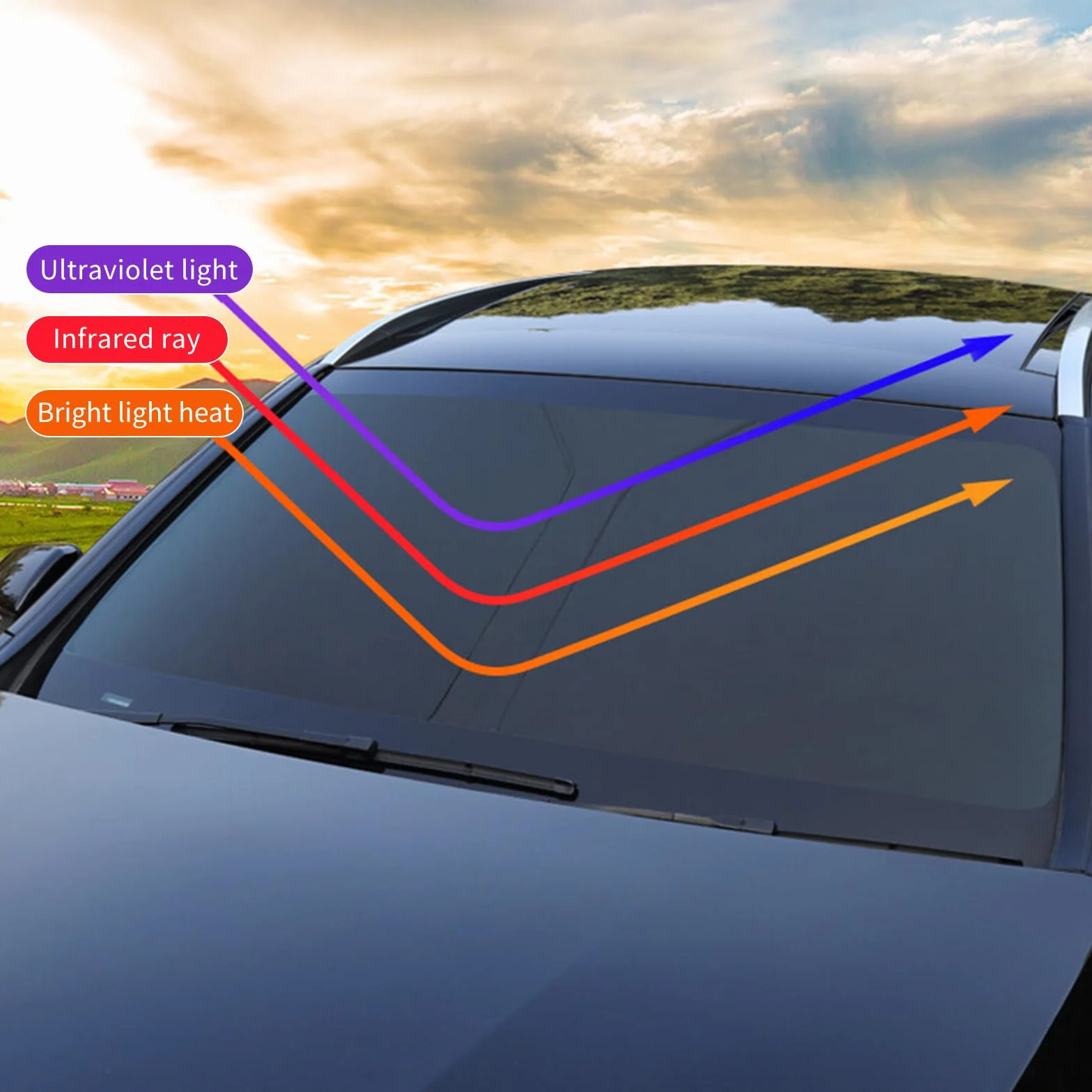 Do BMW X1/ix1 U11 2022, 2023, 2024, 2025, ochrona przed słońcem, zamiennik przedniej szyby samochodowej, ochrona przed słońcem do wnętrz, składany parasol przeciwsłoneczny (kolor srebrny)