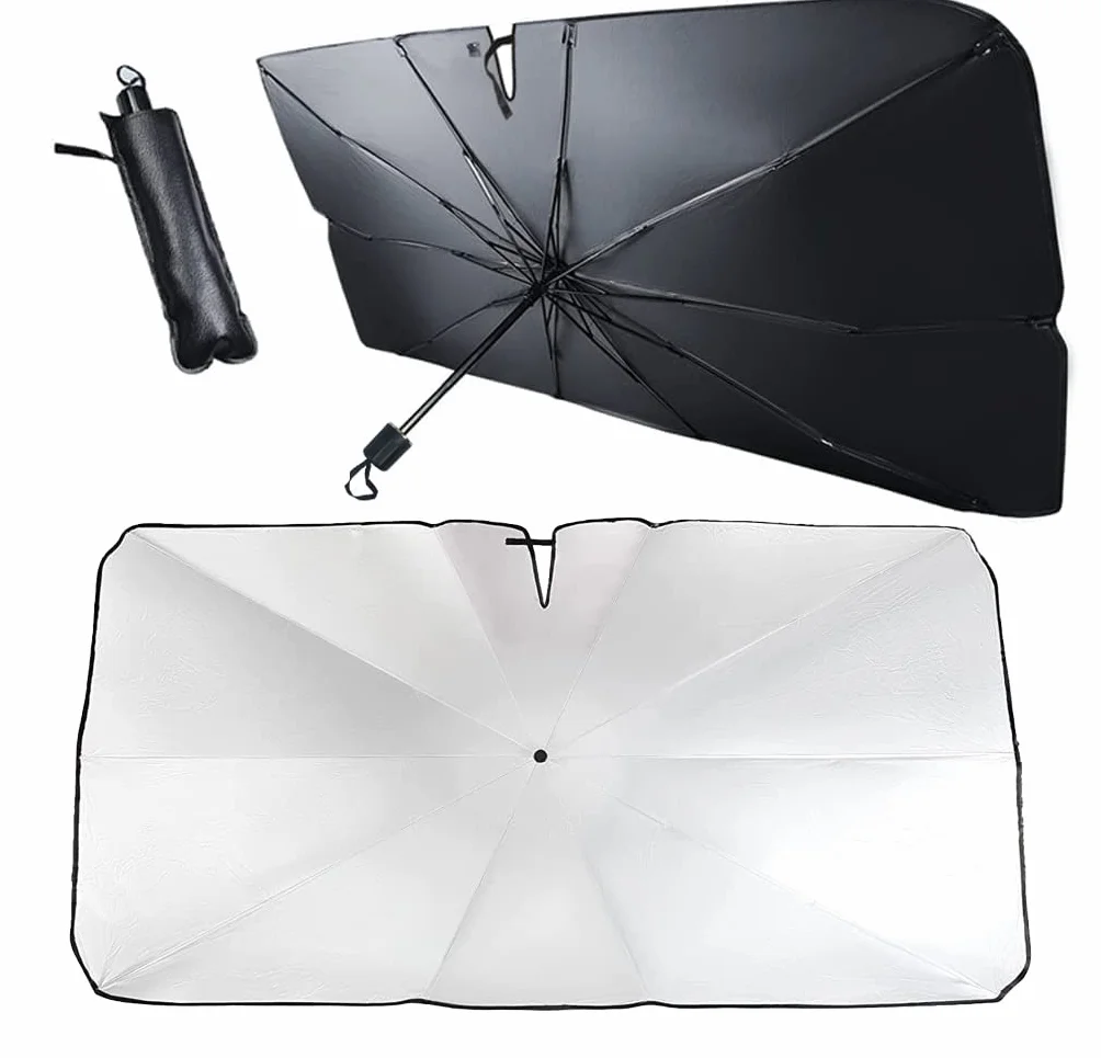 150 x 80 cm mata przeciwsłoneczna do samochodu, składana mata przeciwsłoneczna na przednią szybę, osłona przeciwsłoneczna z ochroną UV na przednią szybę dla większości samochodów