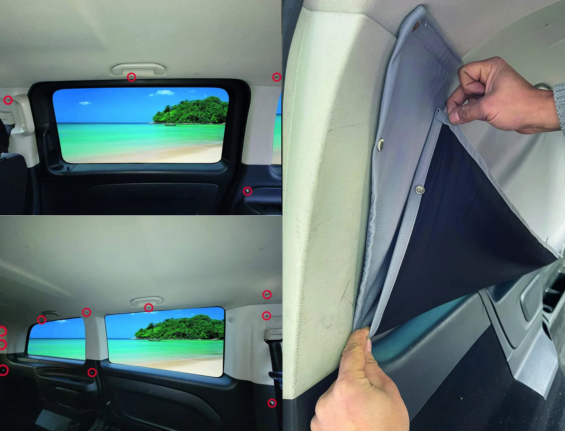 BREMER SITZBEZÜGE Blackout Zestaw zasłon kompatybilny z Ford Tourneo Custom od 2012 roku ochrona przed słońcem, kemping, akcesoria, kompletny zestaw, zasłony nieprzejrzyste