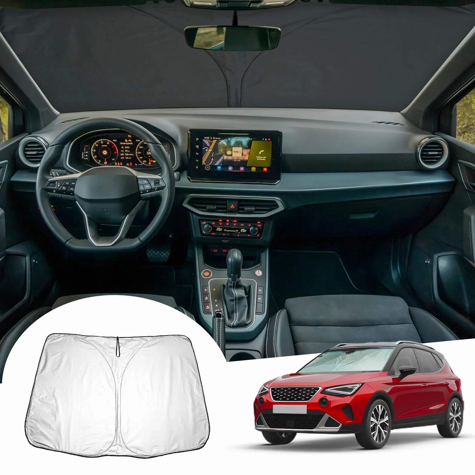GAFAT Seat Arona FR/Facelift 2017-2024 2025 Osłona Przeciwsłoneczna Na Przednią Szybę, Ochrona Przed Promieniowaniem UV, Akcesoria